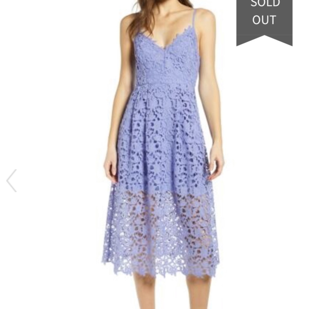 ASTR the Label Lavender Lace Midi Dress